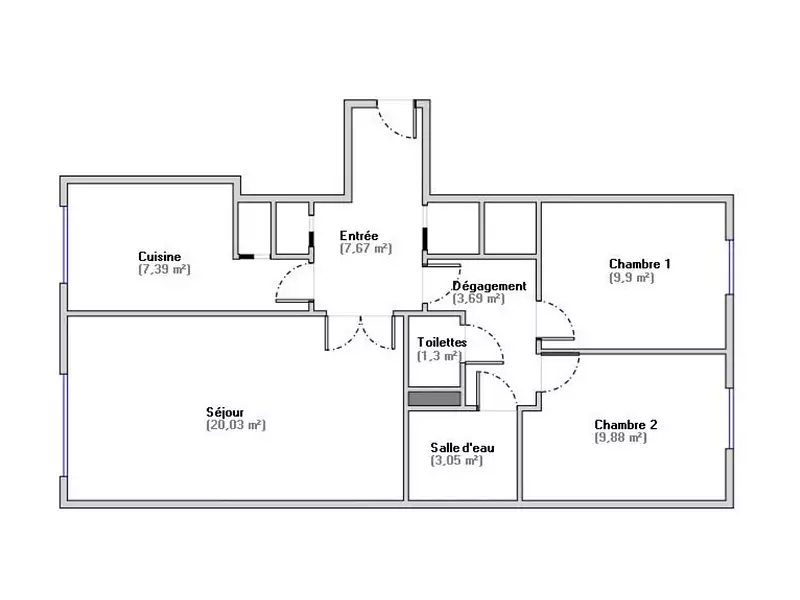 Appartement, 63 m²