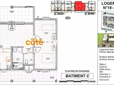 Appartement, 57,6 m²