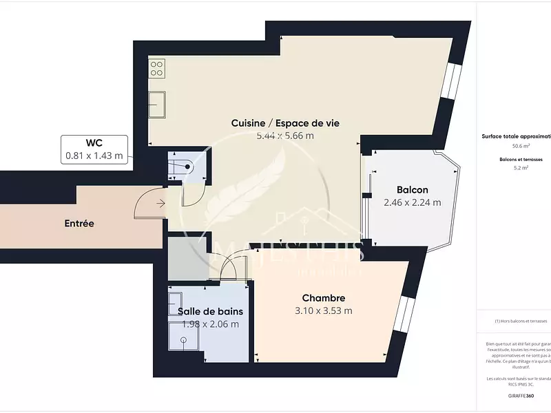 Appartement, 49 m²