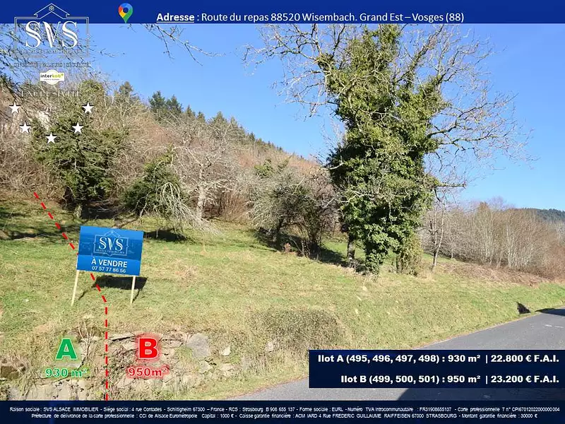Terrain, 950 m²
