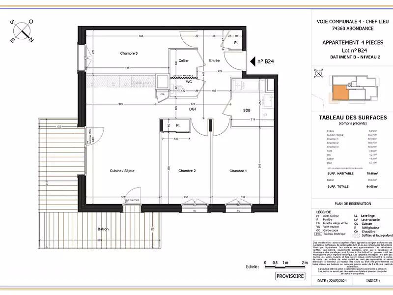 Appartement, 75,48 m²