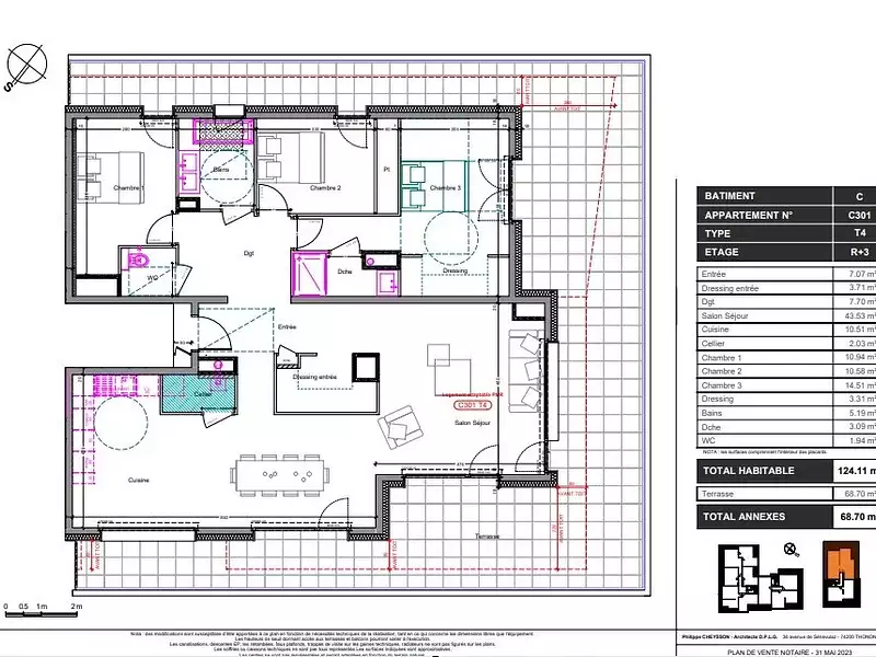 Appartement, 124,11 m²