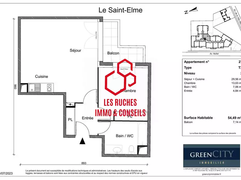 Appartement, 54,49 m²