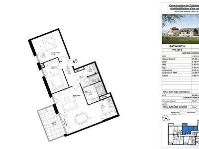 Appartement, 64,48 m²