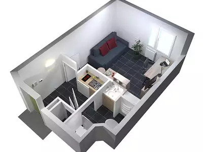 Appartement, 19 m²