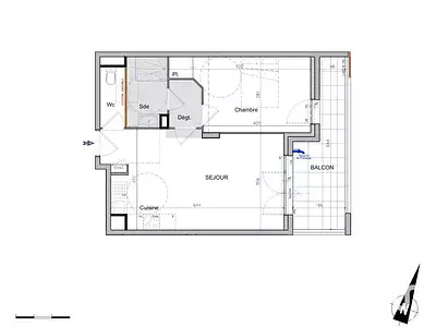 Appartement, 44 m²