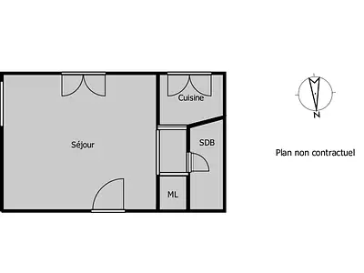 Appartement, 19,5 m²