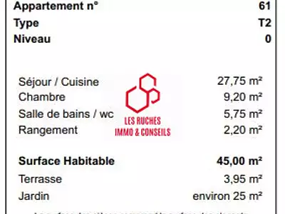 Appartement, 45 m²